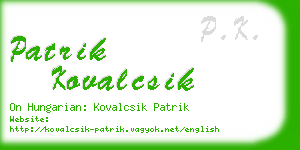 patrik kovalcsik business card